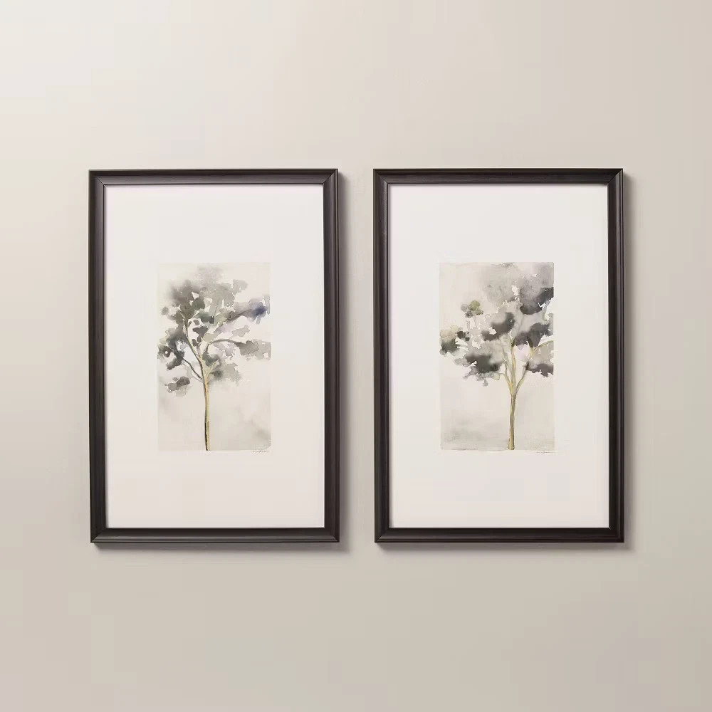 Set of 2 12″x18″ Vertical Watercolor Tree Art – Hearth & Hand