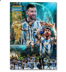 Lionel Messi Soccer World Cup Champion 2022 Canvas Print Poster 12”x18” Unframed