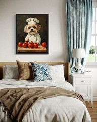 Havanese Chef Kitchen Wall Art Print Poster, Dog Pet Lover Picture Painting A…