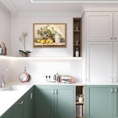 Floating Framed Vintage Kitchen Wall Art, Yellow 16″L x 12″W, lemon