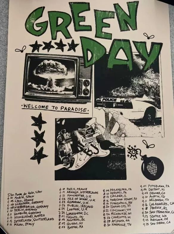GREEN DAY The Saviors Tour 2024 POSTER
