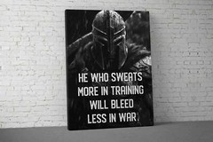 Large Motivational Quote Wall Art – Spartan Warrior