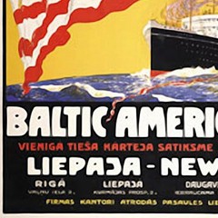 Baltic-America Line Liepaja-New York Retro Travel Poster