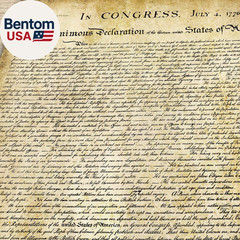 Vintage U.S. Declaration of Independence Constitution History Canvas Print Wall