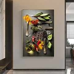 Kitchen Wall Art Herbs Spices Cooking Canvas Painting Posters &Prints Home Decor