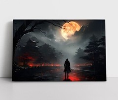 Mystical Samurai Ancient Japanese Fantasy Painting Print Canvas Wall Art Warrior