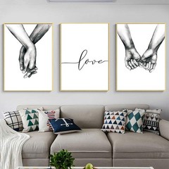 Black & White Sketch Art Canvas Set – 3 Unframed Prints for Home/Office Decor