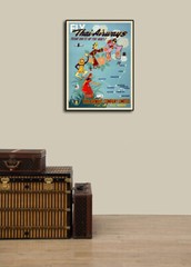 1950s See Thailand via Thai Airways Vintage Style Travel Poster – 18×24