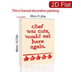 Five Star Chef Review Cute Kitchen Canvas Wood Frame Farmhouse Wall Decor Gift