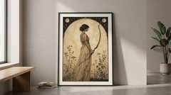 Goddess Artemis Poster Greek Mythology Art Nouveau Diana Archery Huntress Decor