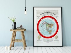 1892 Flat Earth Map – Alexander Gleason’s New Standard Map the World Globe Model