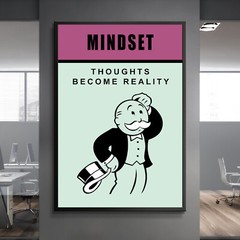MINDSET Monopoly Quote Success Quote Work Art Decor Motivation POSTER CANVAS ed3