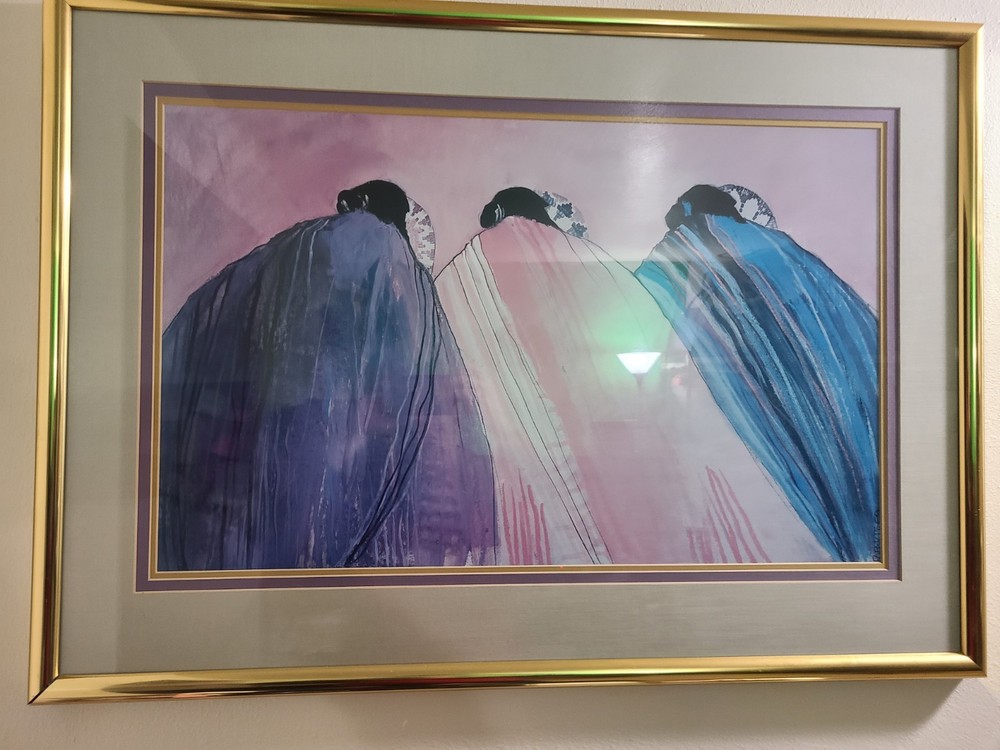 Dolona Roberts «Spirit Blanket» Native American Heavy Double Matted Framed Print