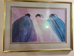 Dolona Roberts «Spirit Blanket» Native American Heavy Double Matted Framed Print