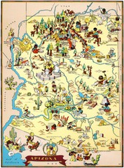 Arizona – 1935 – Pictorial Map Poster