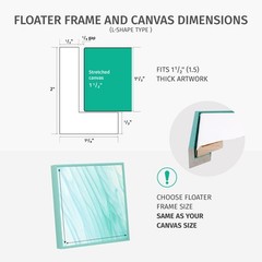 Floater Frame 5×5 for 1-1/2 (1.5) inch Deep Canvas Paintings/Canvas Prints/Wo…