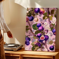 Canvas Purple Fig Tree Blossoms Botanical Pink Floral Fruit Home Fine Print