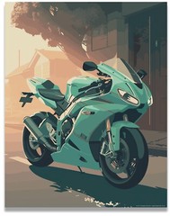 Motorcycle 11×14 Decor Poster | Modern Bike Design | Fast and Secure Shipping