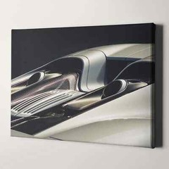 Silver Porsche 918 Spyder Vintage Sports Cars Canvas Wall Art Print
