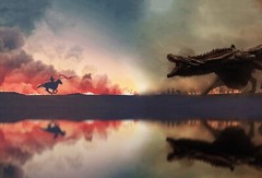 Dragon Fire Wall Art Print Canvas Game Of Thrones Daenerys Targaryen Fantasy
