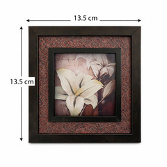 Vintage Framed Floral Wall Art Lily Rustic Farmhouse Cottage Decor Wood Frame 13