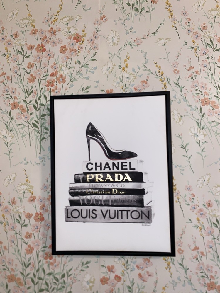 Fashion Art Print- Chanel, Prada, Louis Vuitton Book Stack