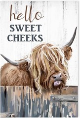 Rustic Highland Cow Art: Waterproof Farmhouse Canvas for Cozy Spaces – 8×12