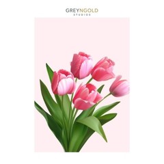 Pink Tulips Art Poster Wall Art Print pick size A4/A3/A2/90x60cm