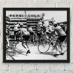 1964 Giro d’Italia, Pepsi Truck Drink Raid, Vintage Cycling Print, 8 x 10 inches