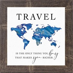 Travel Wall Art – “Travel Makes You Richer” – Framed Decor by Summer Snow