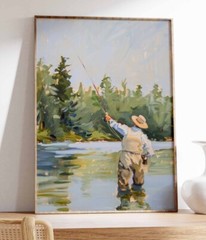 Vintage Fishing Posters Fly Fishing Poster Wall Art Poster