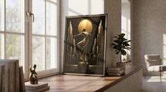 Art Deco Gold Flapper Dancer Canvas Wall Art New York Poster Print