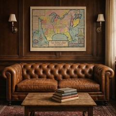 A New Yorker’s Idea of America 1935 Vintage Illustrated USA Map Wall Art