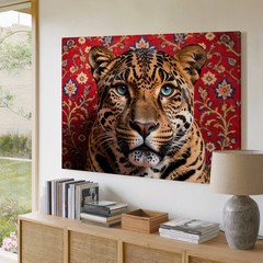 Blue Eyed Jaguar Wildlife Canvas Wall Art Exotic Big Cat Animal Print Decor