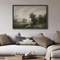 Wall26 Tranquil Riverside Framed Wall Art Abstract European Canvas Print