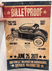 Vintage! Original Billetproof Car Show Event Poster ~2011 Southwest WA. Hot Rod