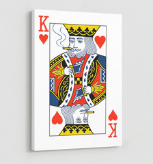 INSPIRELO KING OF RED HEARTS PLAYING CARDS BEST QUALITY WALL PRINT POSTER CANVAS