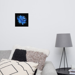 Watercolor Blue Wildflower Poster 10 x 10