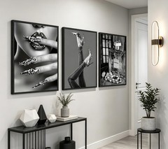 Modern Fashion Woman Wall Art Black and white 16″L x 12″W, Poster