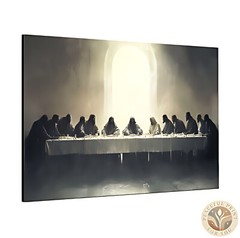 The Last Supper Minimalist Beige Abstract Print Da Vinci Canvas LDS Poster 113