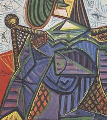 PABLO PICASSO Woman Sitting in an Armchair 19.75″ x 15.75″ Offset Lithograph 199