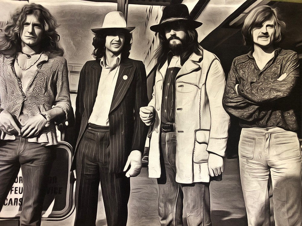 LedZeppelin Poster13x19″Canvas B&W Fine Art Print-Wall Art -US MILT. VET. SELLER