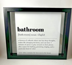 Bathroom Definition Wall Art, Poster and Frame, Black Frame 11″x9″