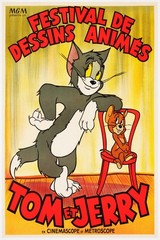 Tom and Jerry Movie Poster French Vintage Cartoon Animation Film Art Print