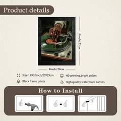 Music Vinyl Record Wall Art 08×10 inch Black Framed Modern African Black Woma…