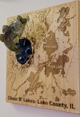 Chain of Lakes, Lake County Illinois Wall Art Bass/ Fishing Memorabilia 10×10
