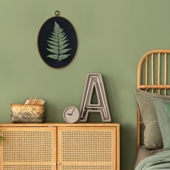 Fern Wall Art Oval Frame Dark Cottagecore Botanical Decor Canvas 8.5×11.5in