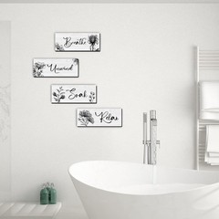 Luxurious 10×4» Farmhouse Bathroom Plaque Set – Easy Install & Lasting Design