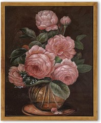 Charming Vintage Flower Canvas Art – 8x10in Framed Peony for Modern Spaces