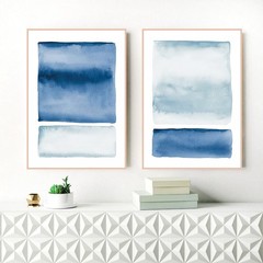 Blue Watercolor Abstract Painting 12×16 Inch Canvas Print – Unframed Wall Art